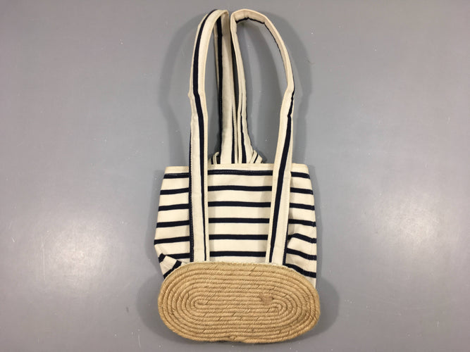 Sac à dos espadrie blanc-bleu, moins cher chez Petit Kiwi