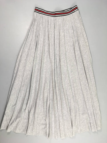 Jupe longue jersey pilssé gris, moins cher chez Petit Kiwi