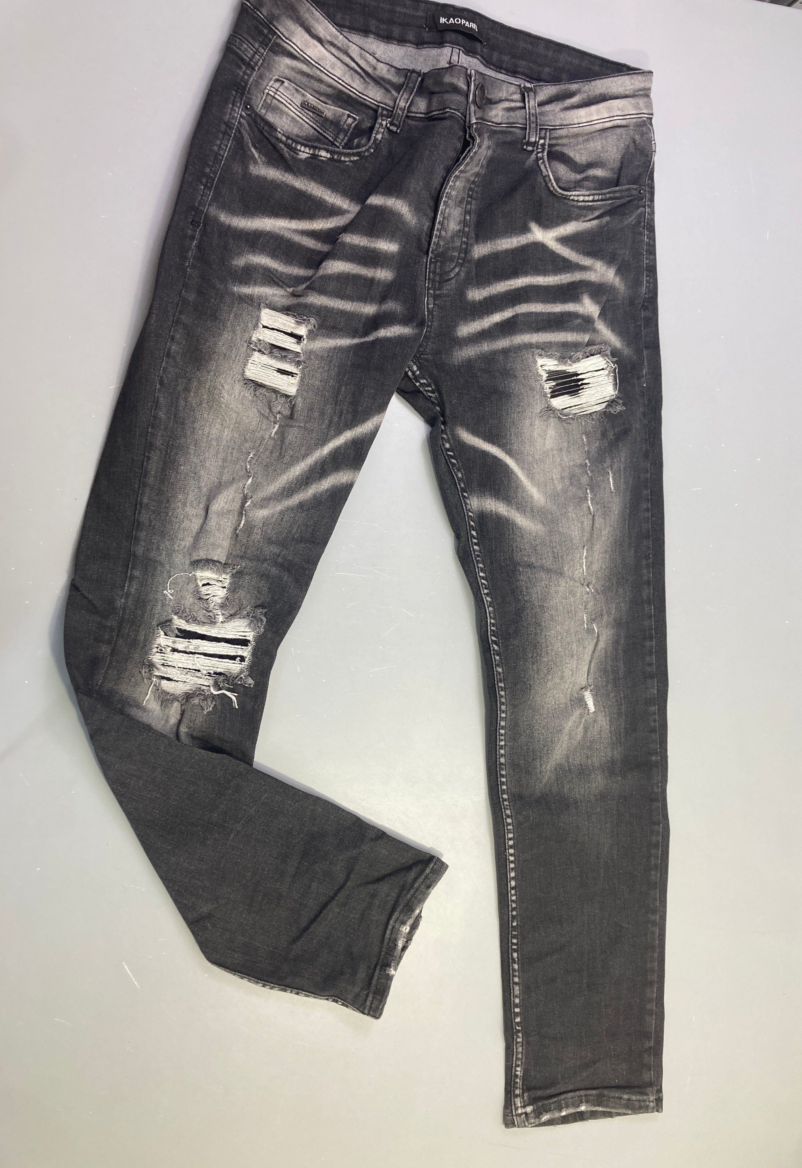 Jeans noir effet déchiré, Ikao Paris, 32