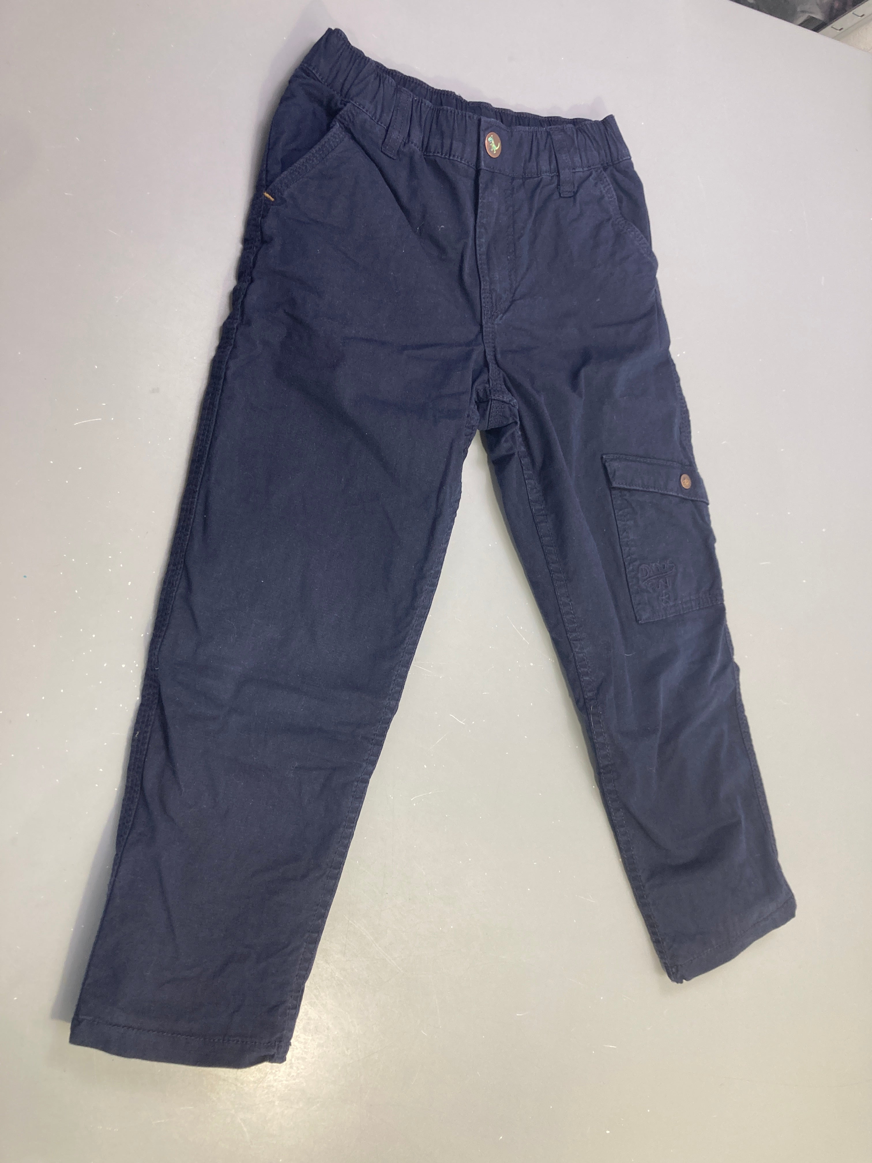 Pantalon cargo bleu marine doublé polar, dinosaure