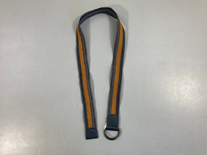 Ceinture bleu foncé brune-Légèrement effilochée arrière coté brun, moins cher chez Petit Kiwi