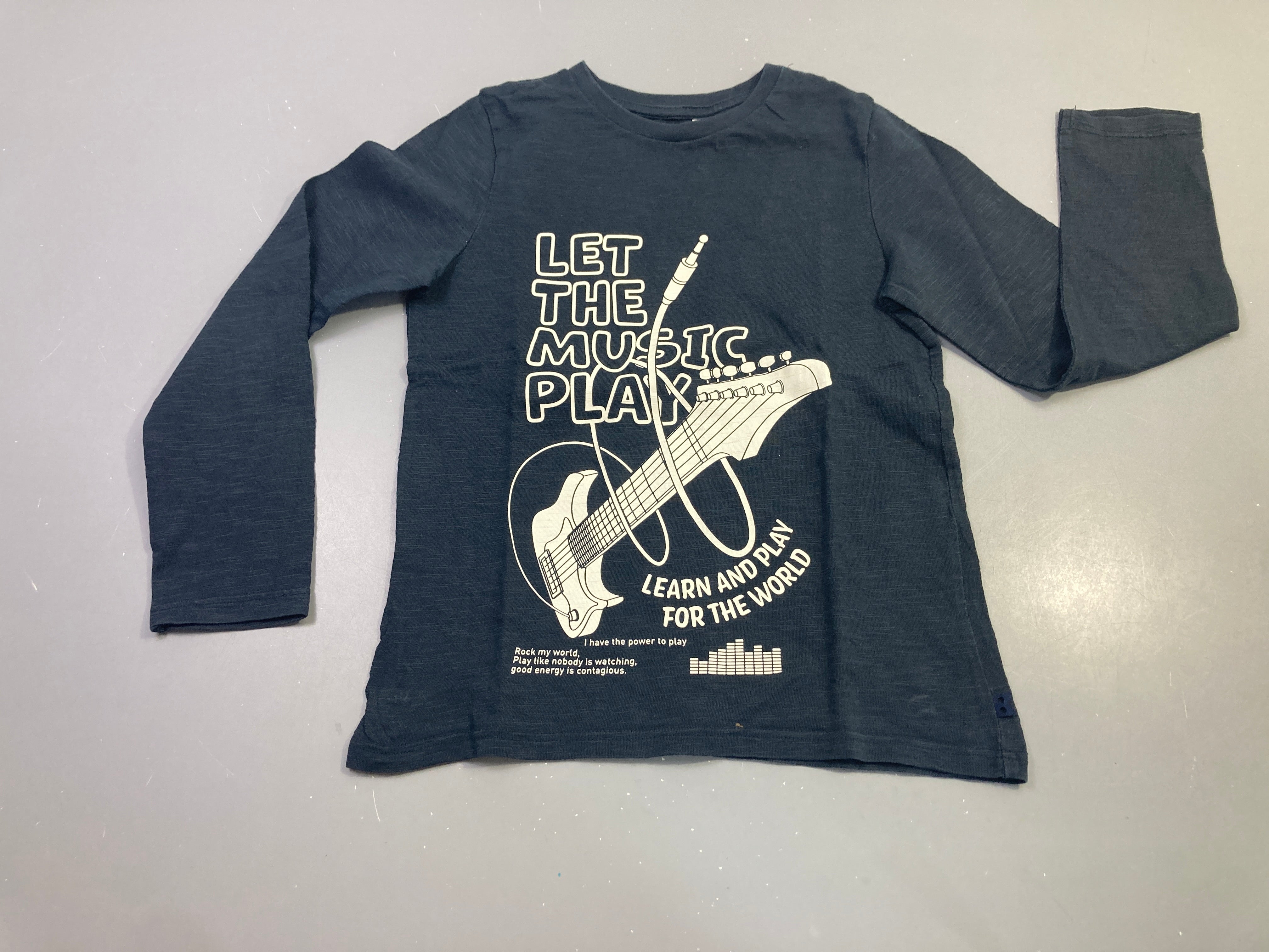 T-shirt m.l bleu marine guitare