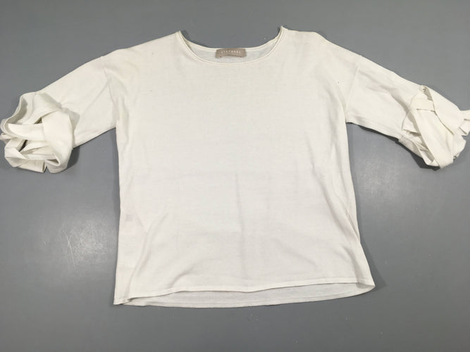 T-shirt m.c texturé blanc effet manches Stefanel, moins cher chez Petit Kiwi