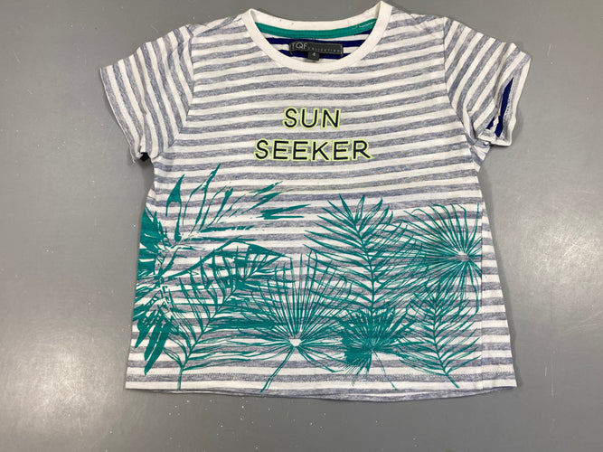 T-shirt m.c bleu rayé blanc Sun, moins cher chez Petit Kiwi