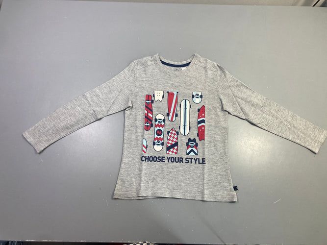 T-shirt m.l gris chiné skateboards, moins cher chez Petit Kiwi