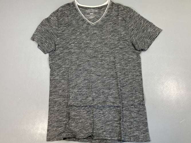 T-shirt m.c gris flammé col V, moins cher chez Petit Kiwi