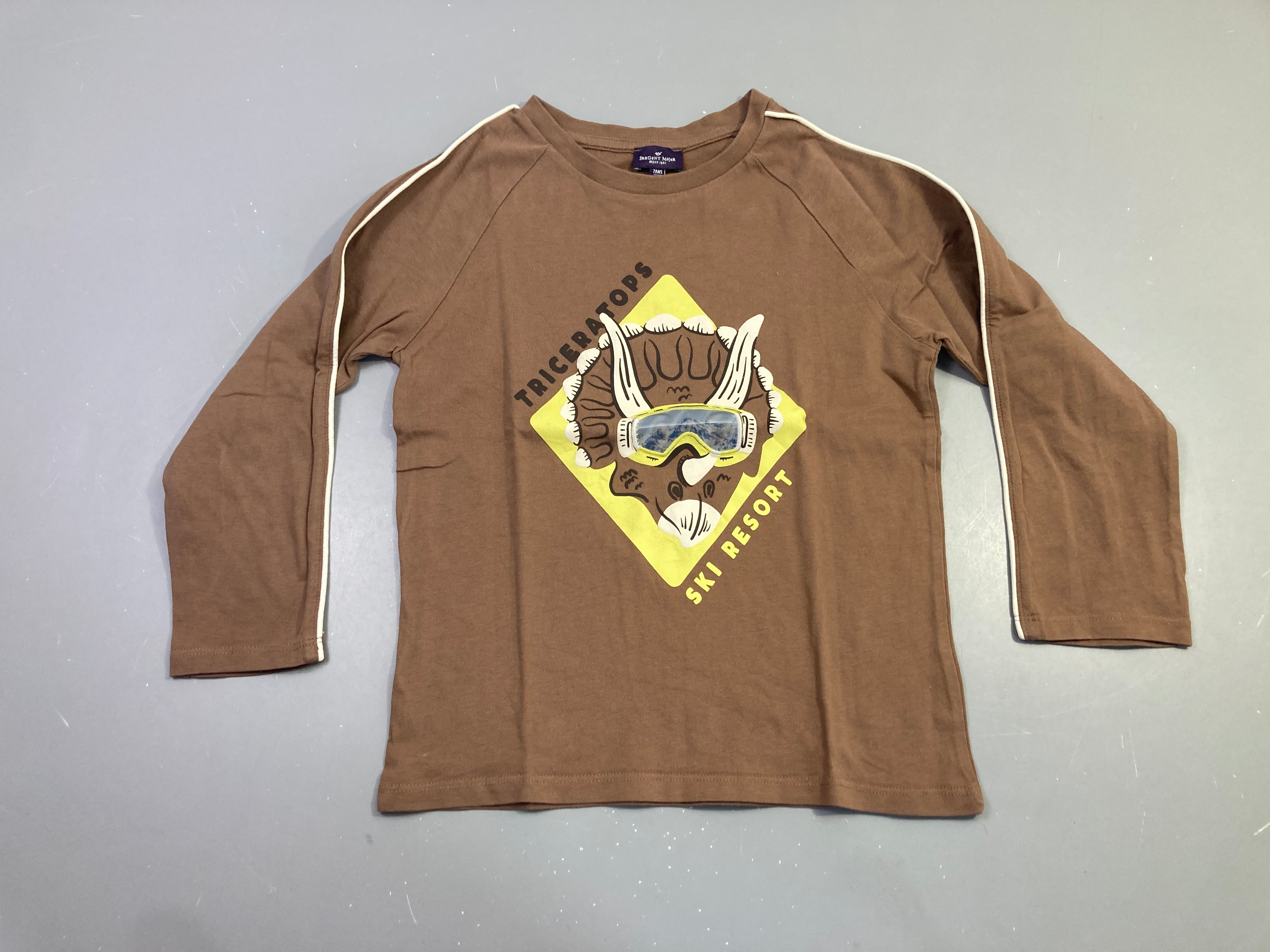 T-shirt m.l marron triceratops ski