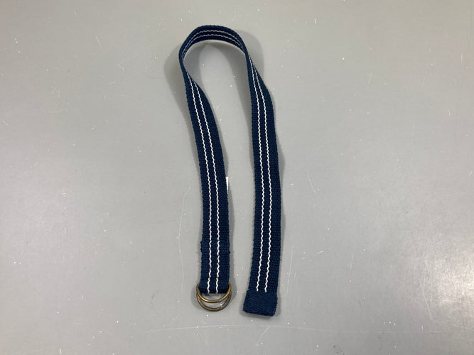Ceinture textile bleue 2 lignes blanches, moins cher chez Petit Kiwi