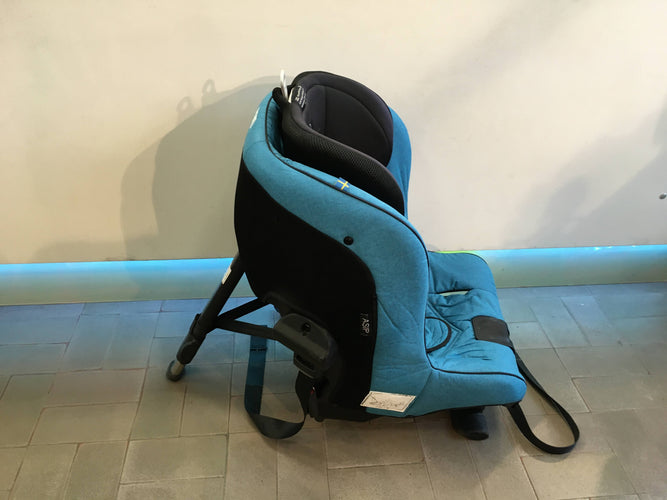 Siège-auto dos à la route, Axkid Minikid bleu, groupe 1-2 - petite trou à la housse avec manuel - Valeur neuf: 350€, moins cher chez Petit Kiwi