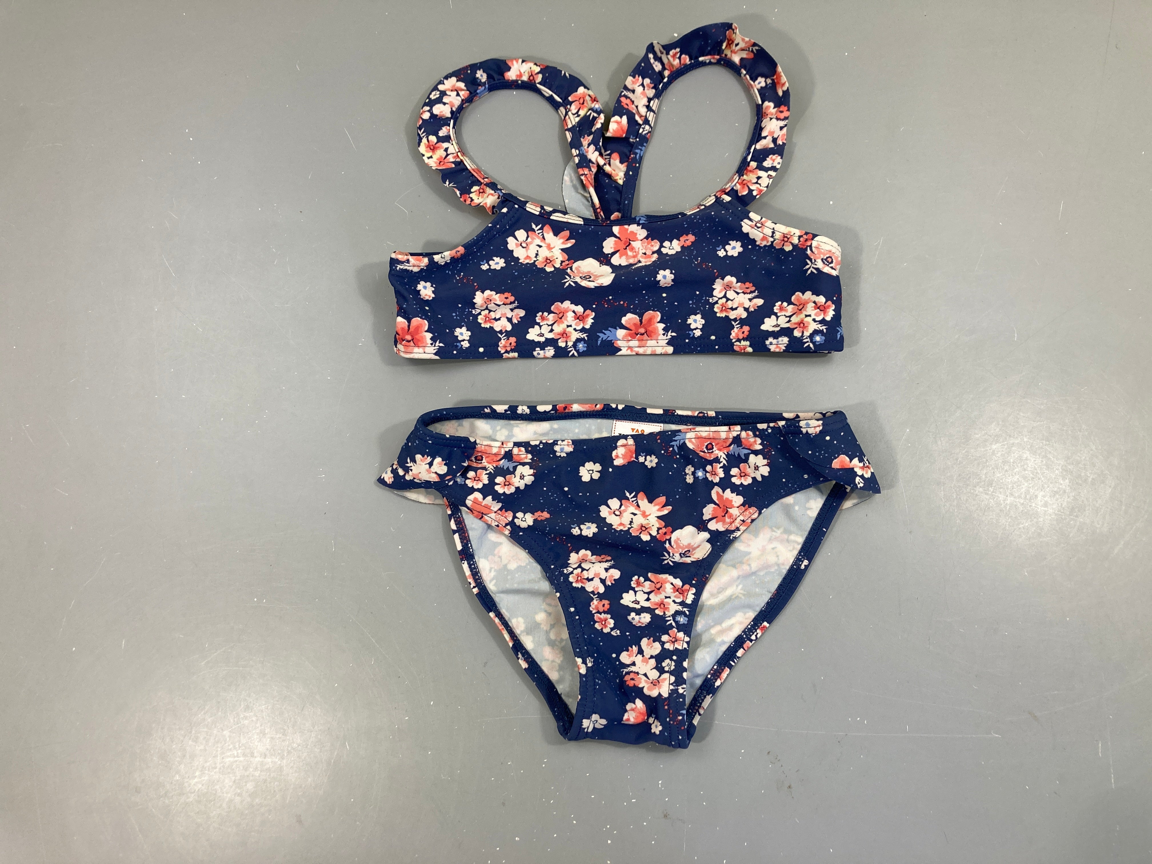 Bikini bleu fleuri