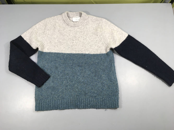 Pull gris-bleu Bouloché! 3% Laine, moins cher chez Petit Kiwi
