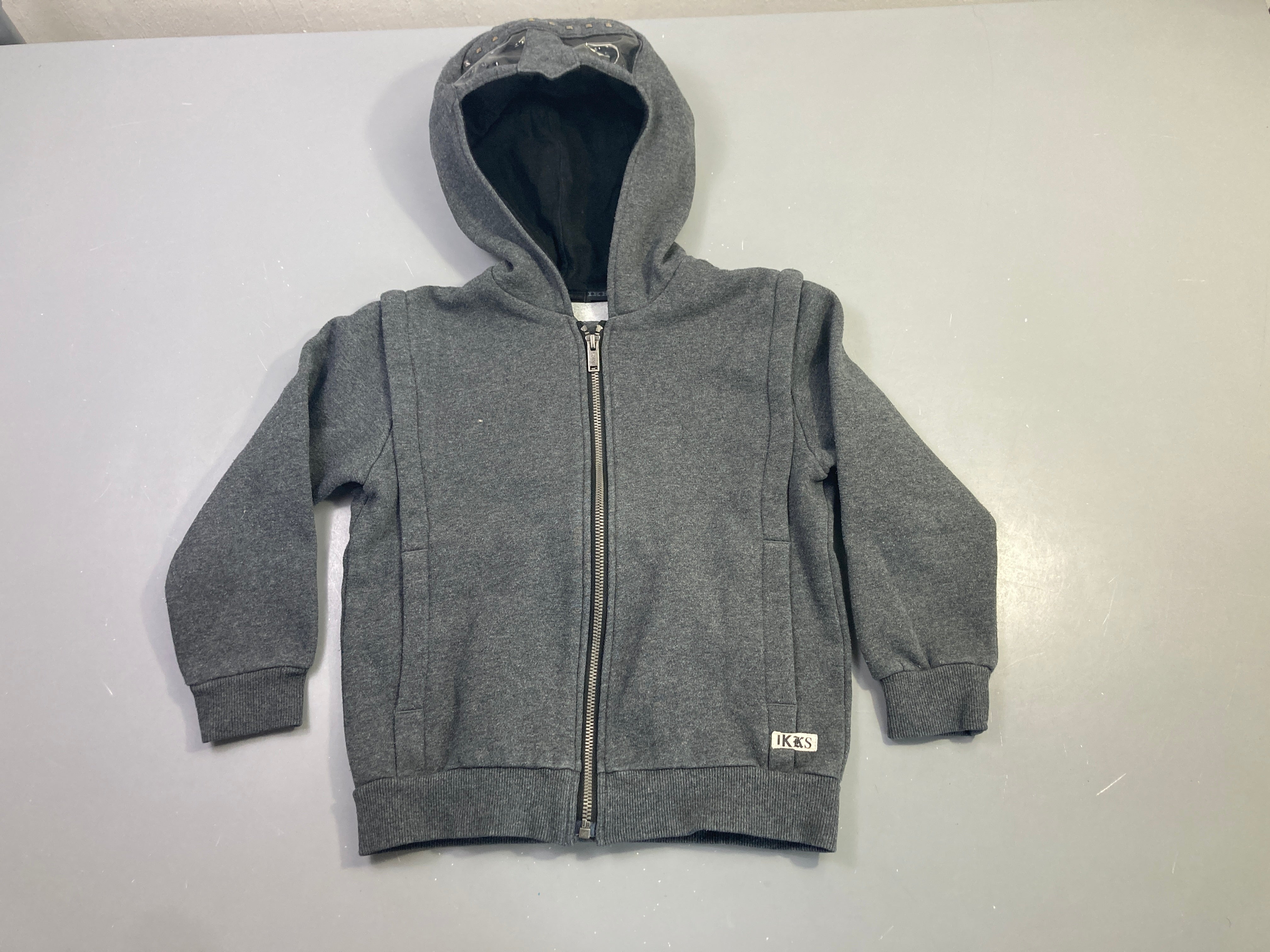 Sweat zippé capuche gris chiné Bouloché