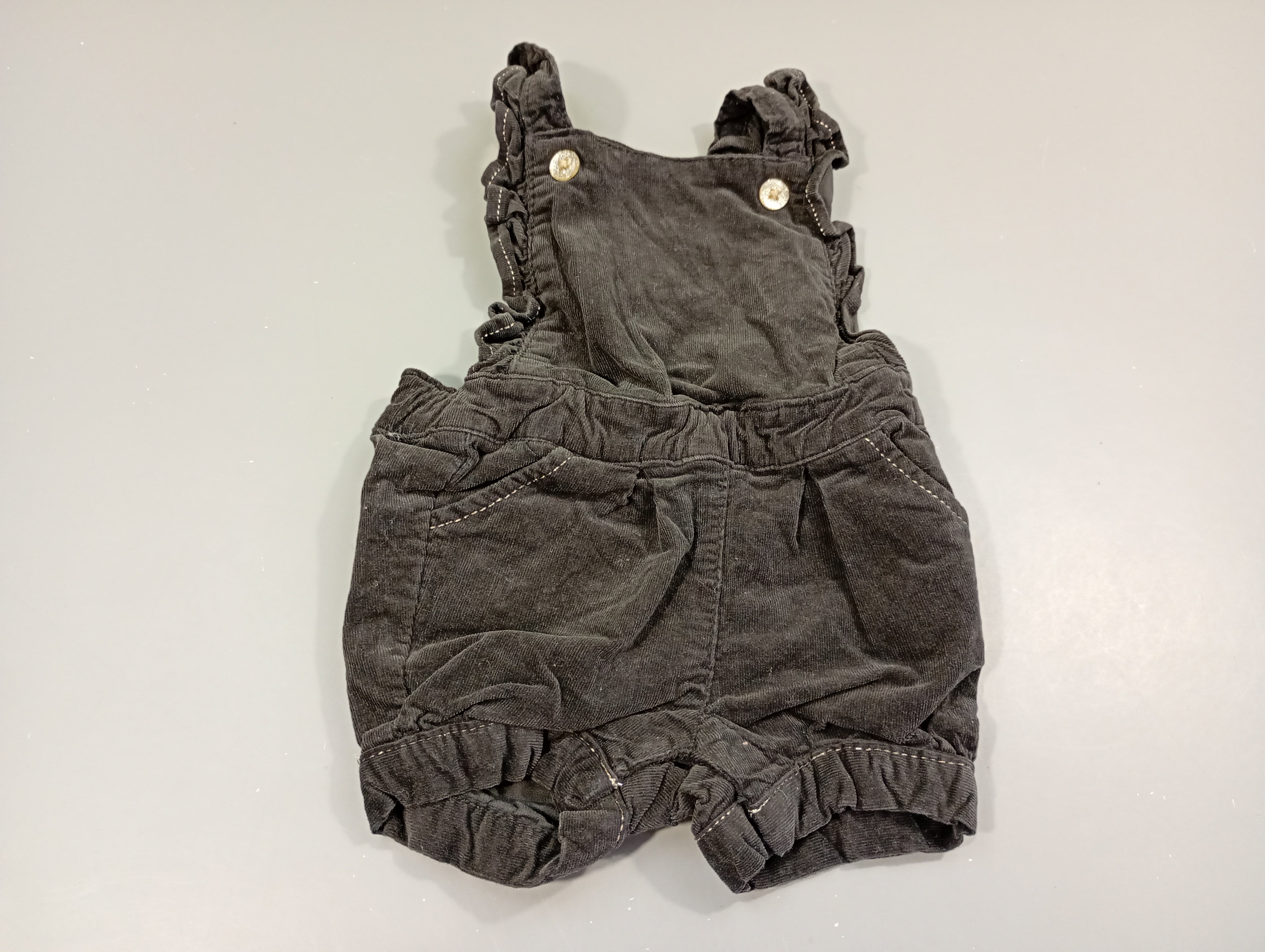 Salopette short velours côtelé noir