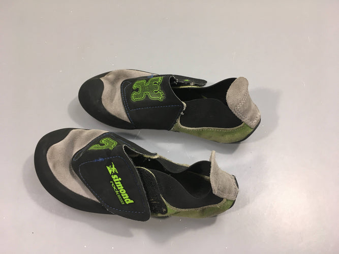 Chaussons d'escalade gris/noir/vert simond, 34, moins cher chez Petit Kiwi
