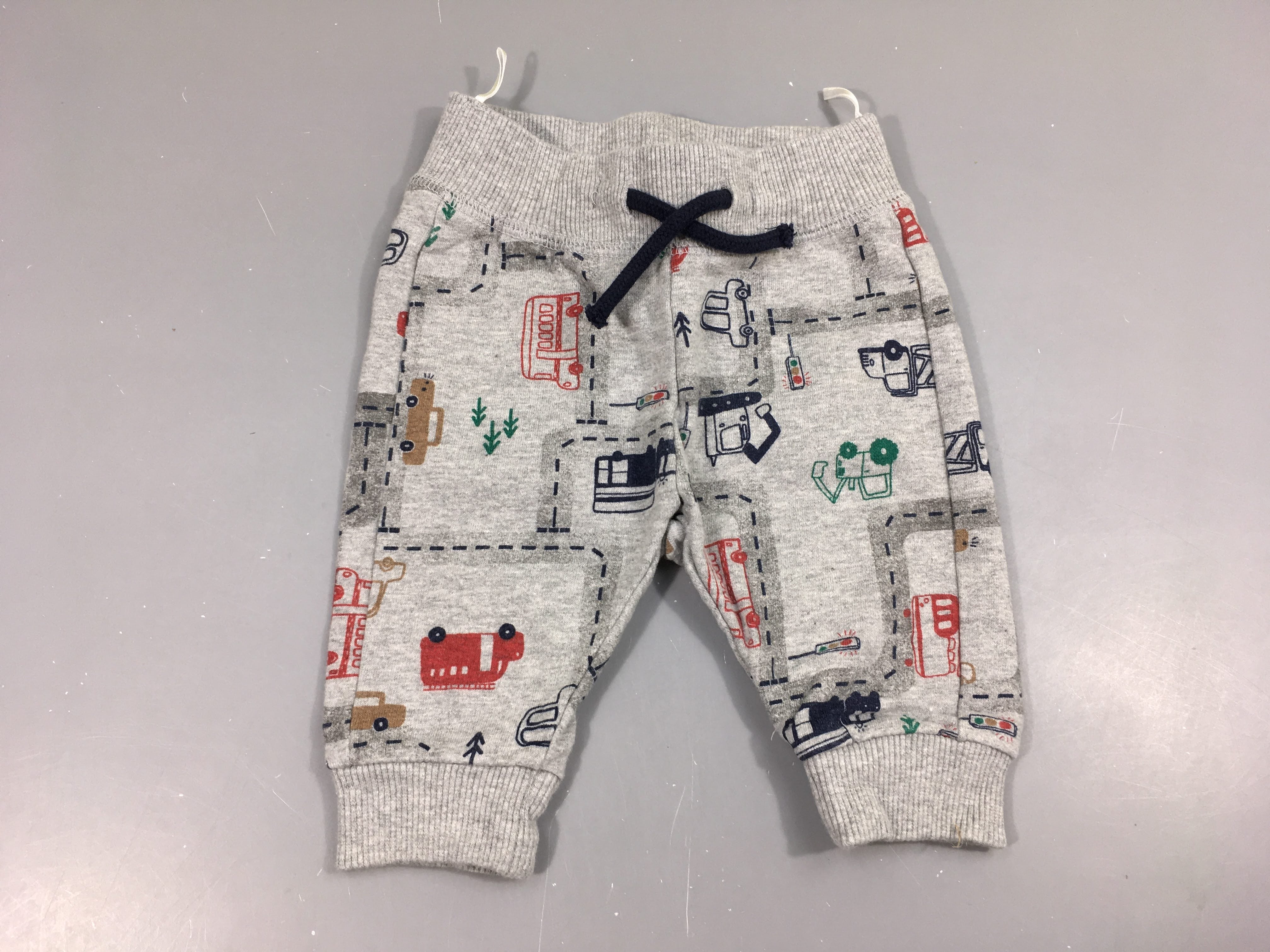 Pantalon molleton gris chiné véhicules