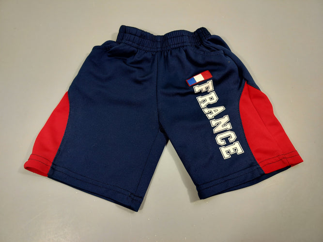Short de sport bleu marine , rouge, blanc "France" 100% polyester, moins cher chez Petit Kiwi