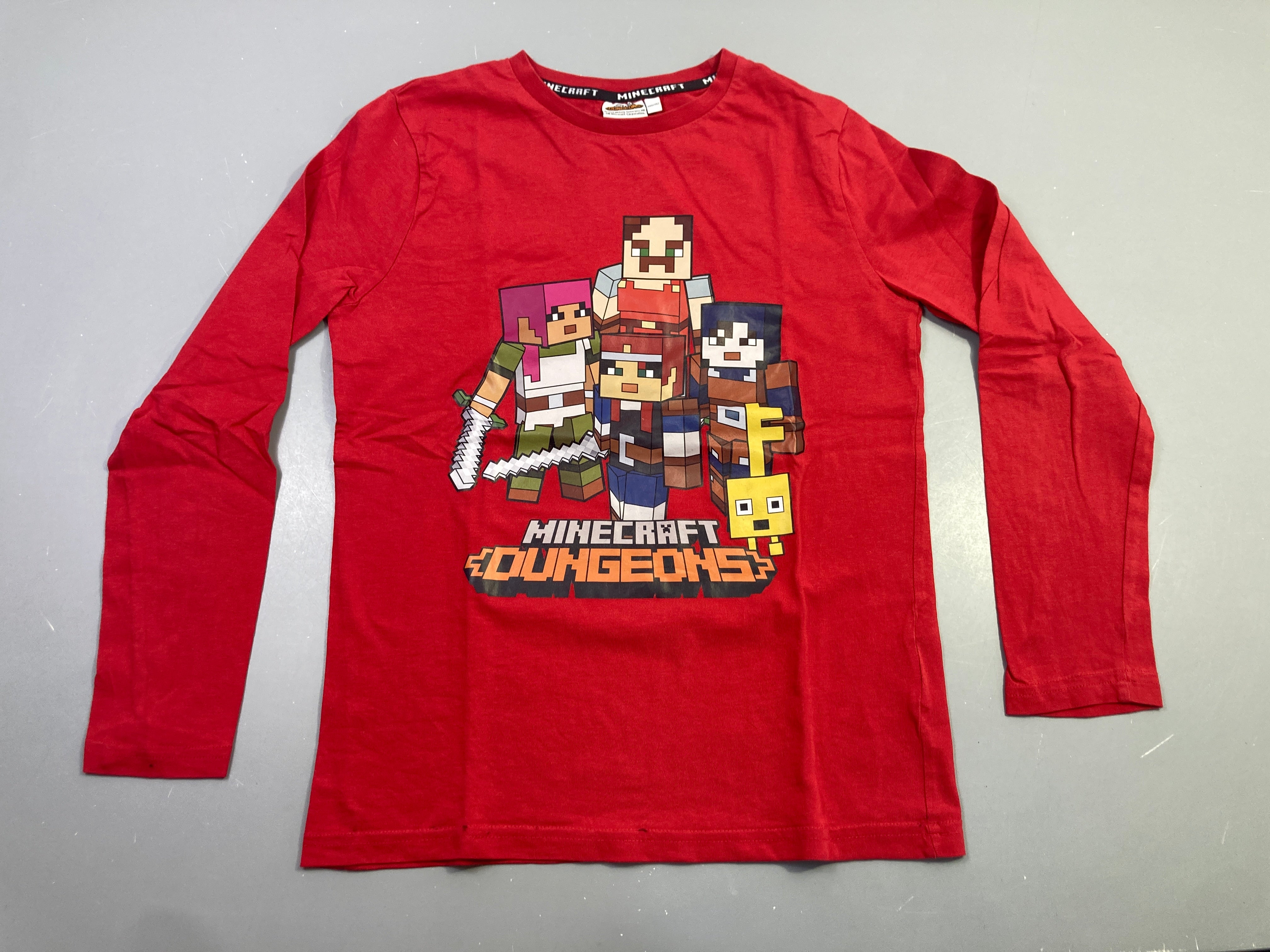 T-shirt m.l rouge Minecraft Dungeons