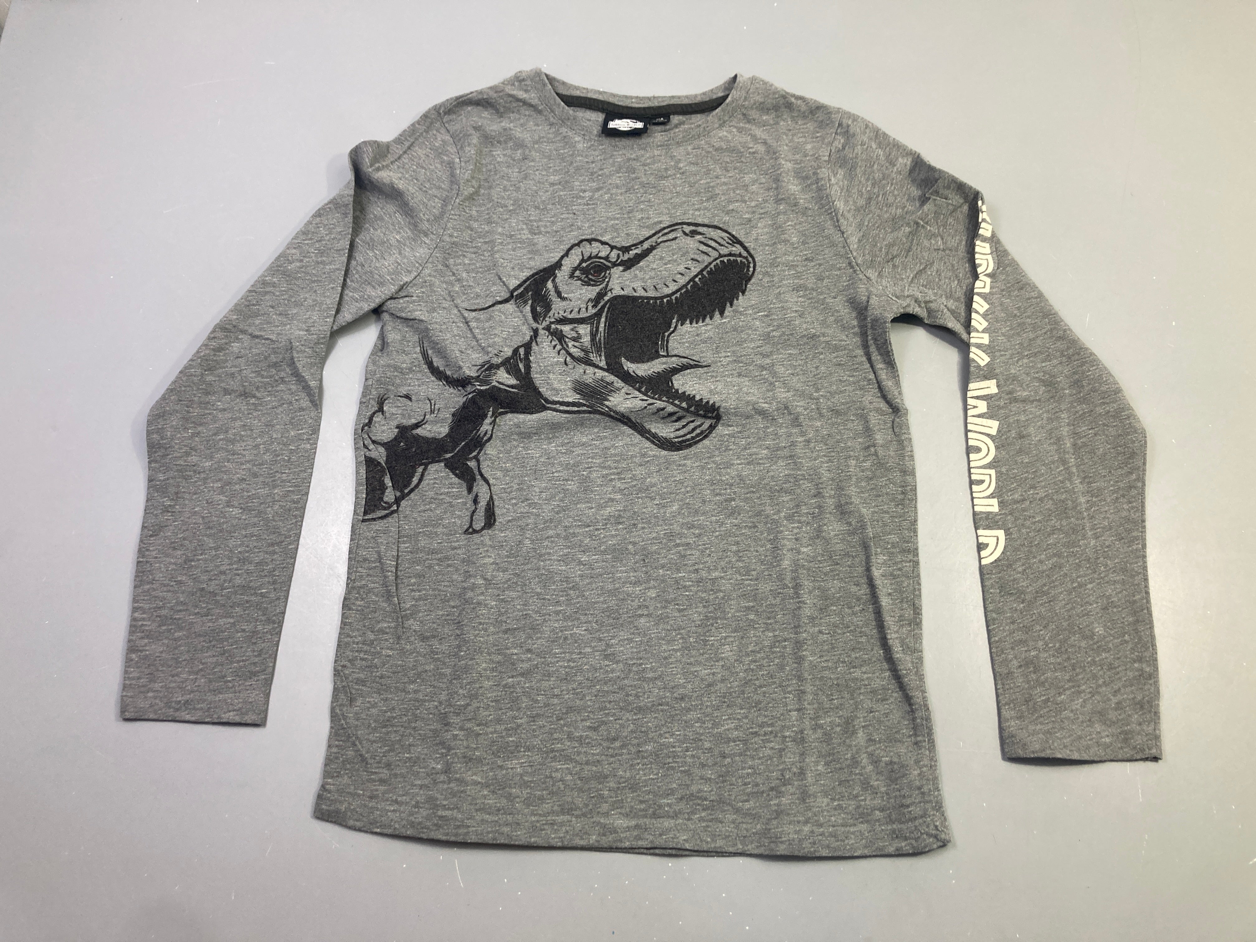 T-shirt m.l gris chiné dinosaure bouloché