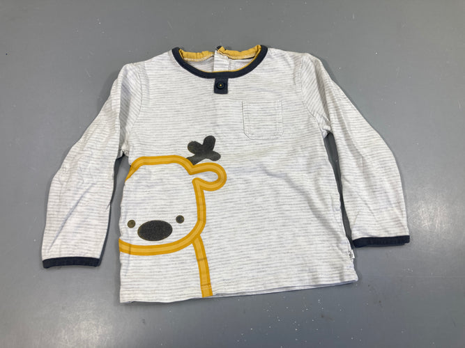 T-shirt m.l gris poche ours, moins cher chez Petit Kiwi