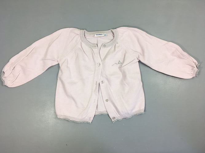 Gilet rose pâle, moins cher chez Petit Kiwi