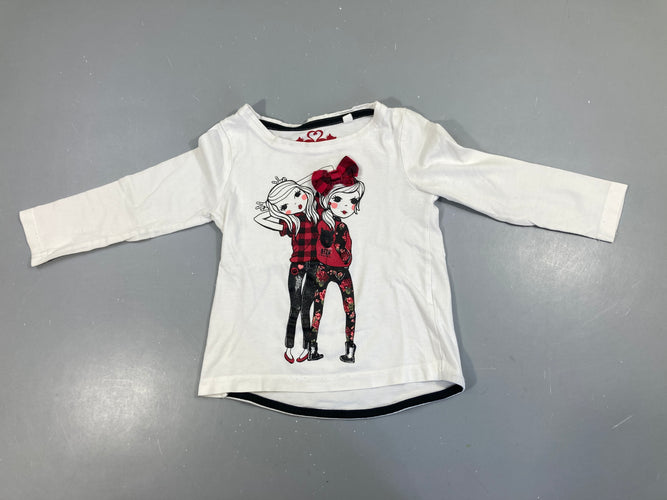 T-shirt m.l blanc filles noeud, moins cher chez Petit Kiwi