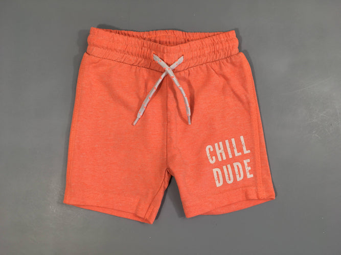 Short molleton orangé chiné Chill, moins cher chez Petit Kiwi