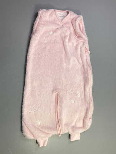Gigoteuse s.m rose pâle velours, étoiles lune Jambes séparables, moins cher chez Petit Kiwi