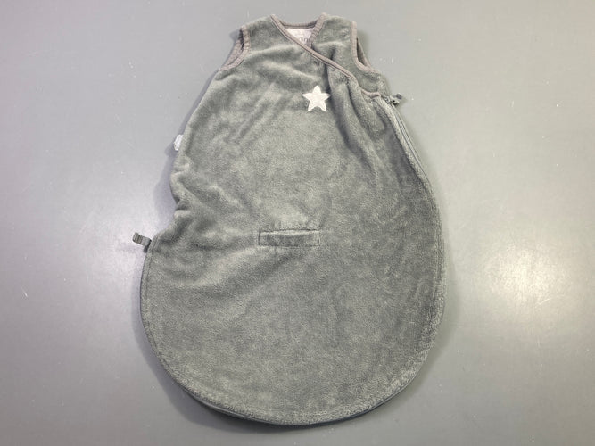 Gigoteuse s.m gris chiné velours, étoile, moins cher chez Petit Kiwi