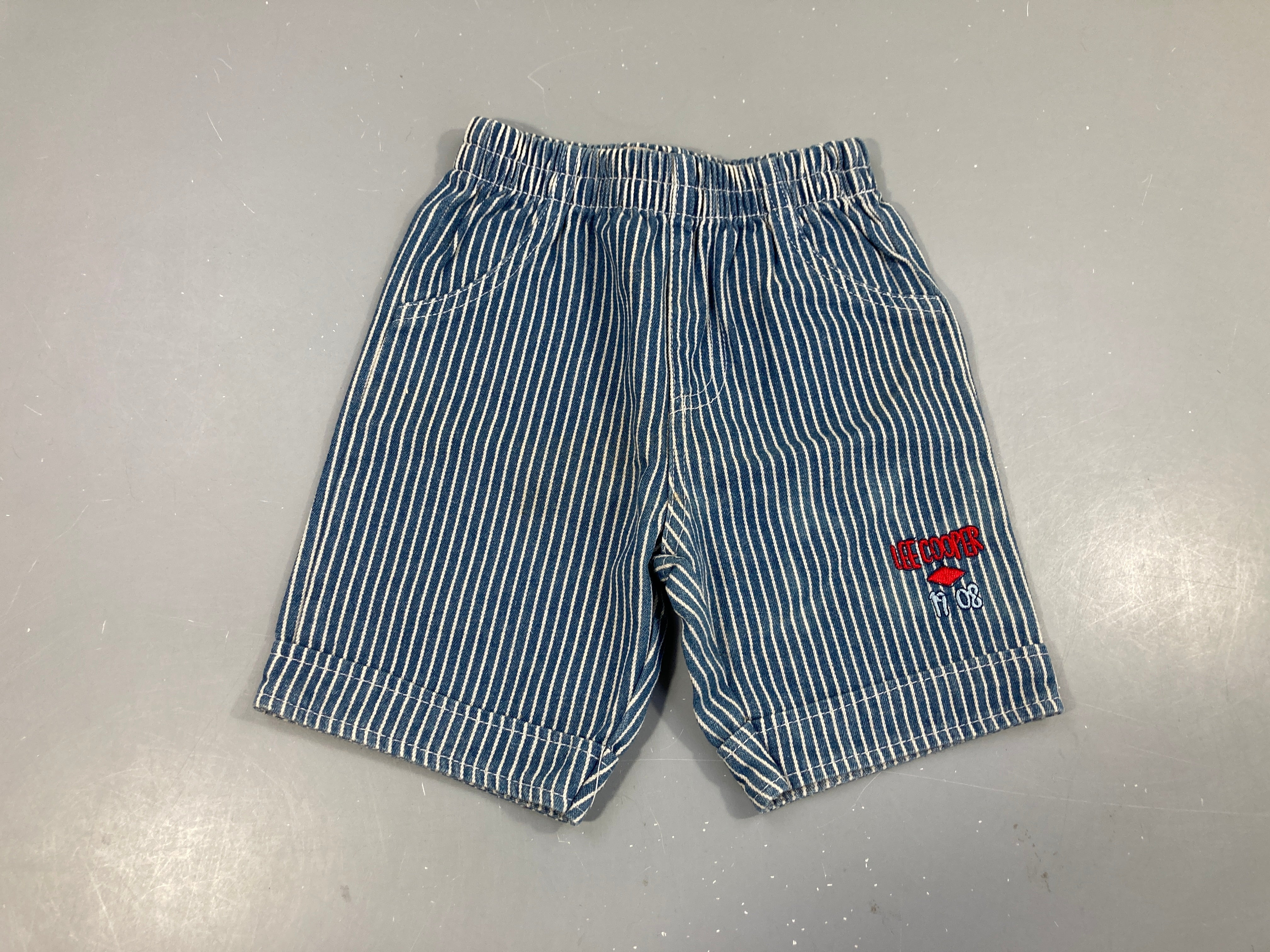 Bermuda ligné bleu/blanc