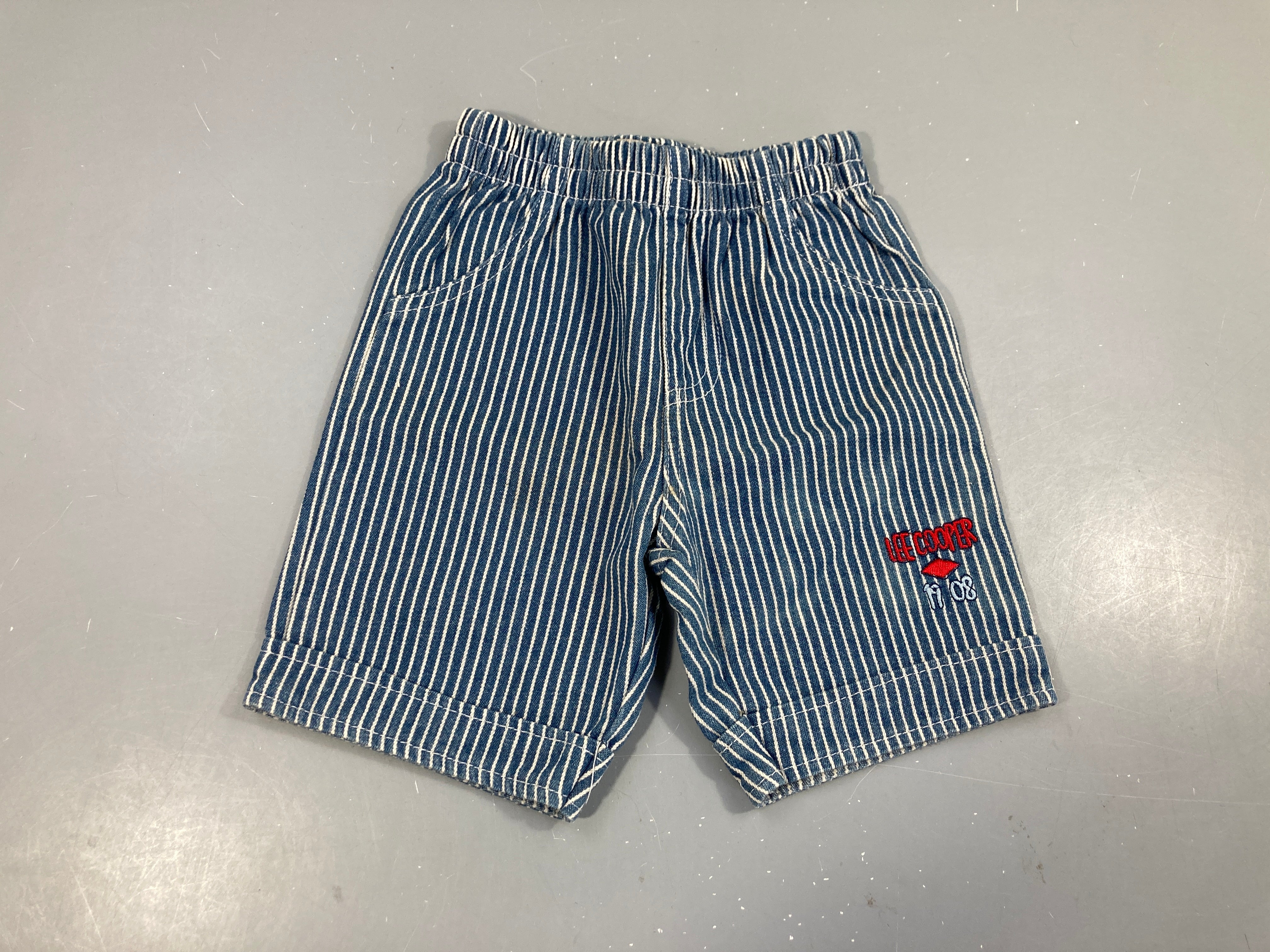 Bermuda ligné bleu/blanc