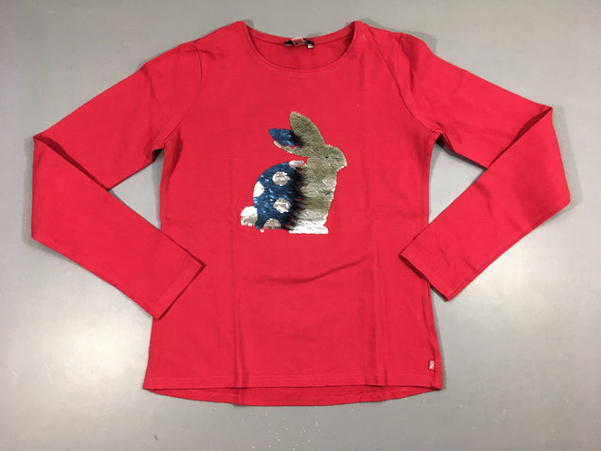 T-shirt m.l rose vif lapin sequins réversibles, moins cher chez Petit Kiwi