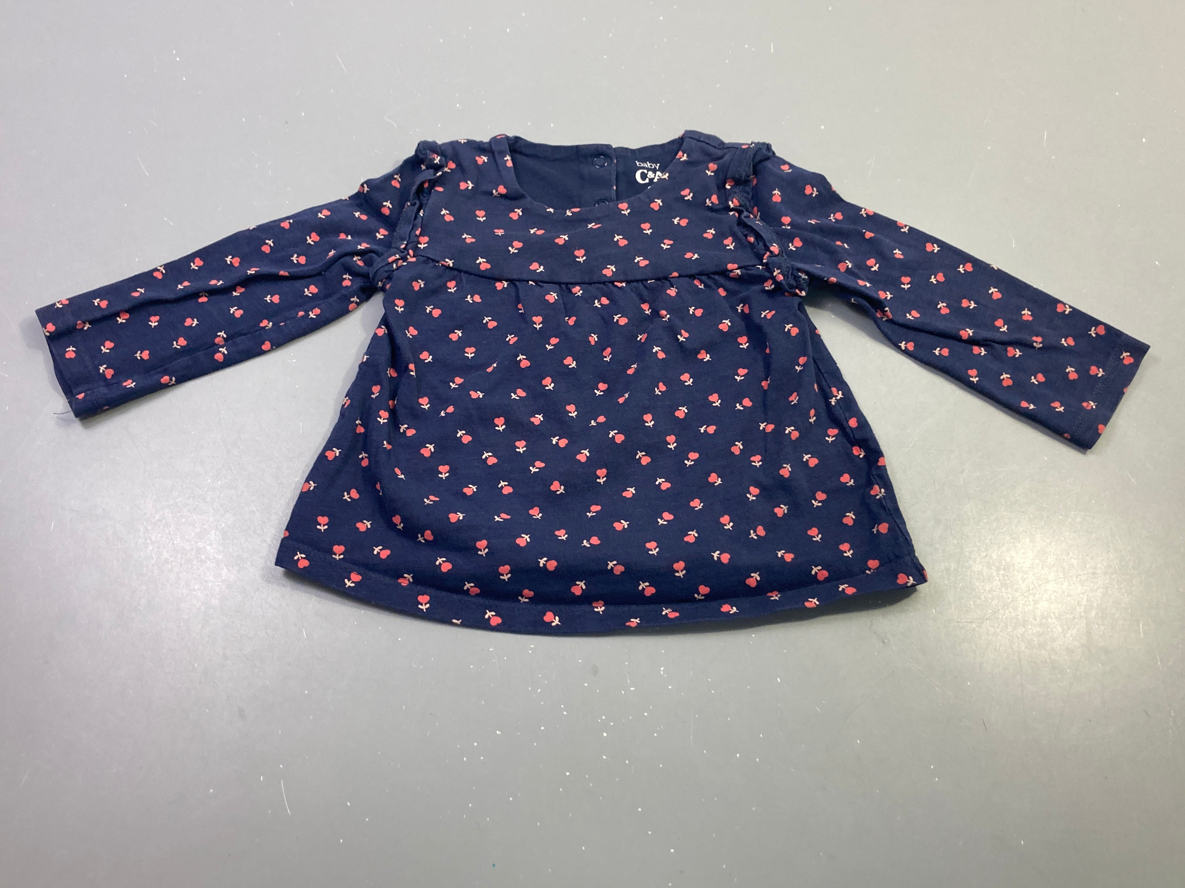 T-shirt m.l bleu marine coeurs