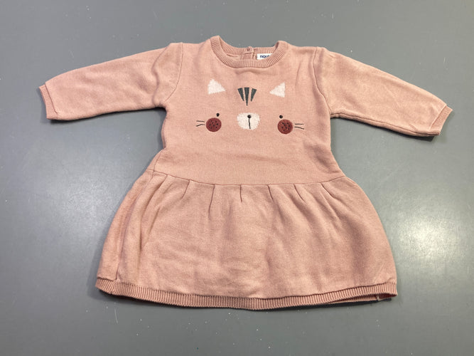 Robe m.l rose chat maille, moins cher chez Petit Kiwi