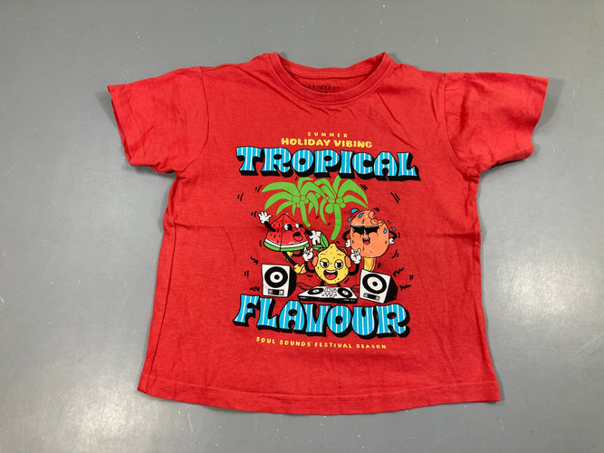 T-shirt m.c rose Tropical, moins cher chez Petit Kiwi