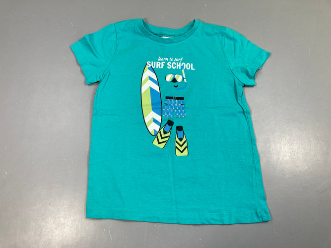 T-shirt m.c bleu Surf school, moins cher chez Petit Kiwi