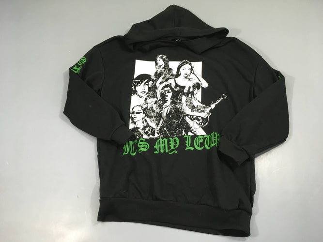 Sweat à capuche noir groupe, moins cher chez Petit Kiwi
