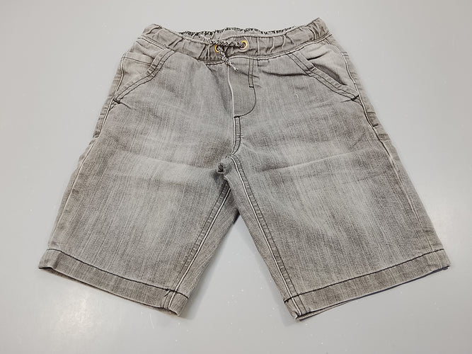 Bemuda denim gris, taille élastique, moins cher chez Petit Kiwi