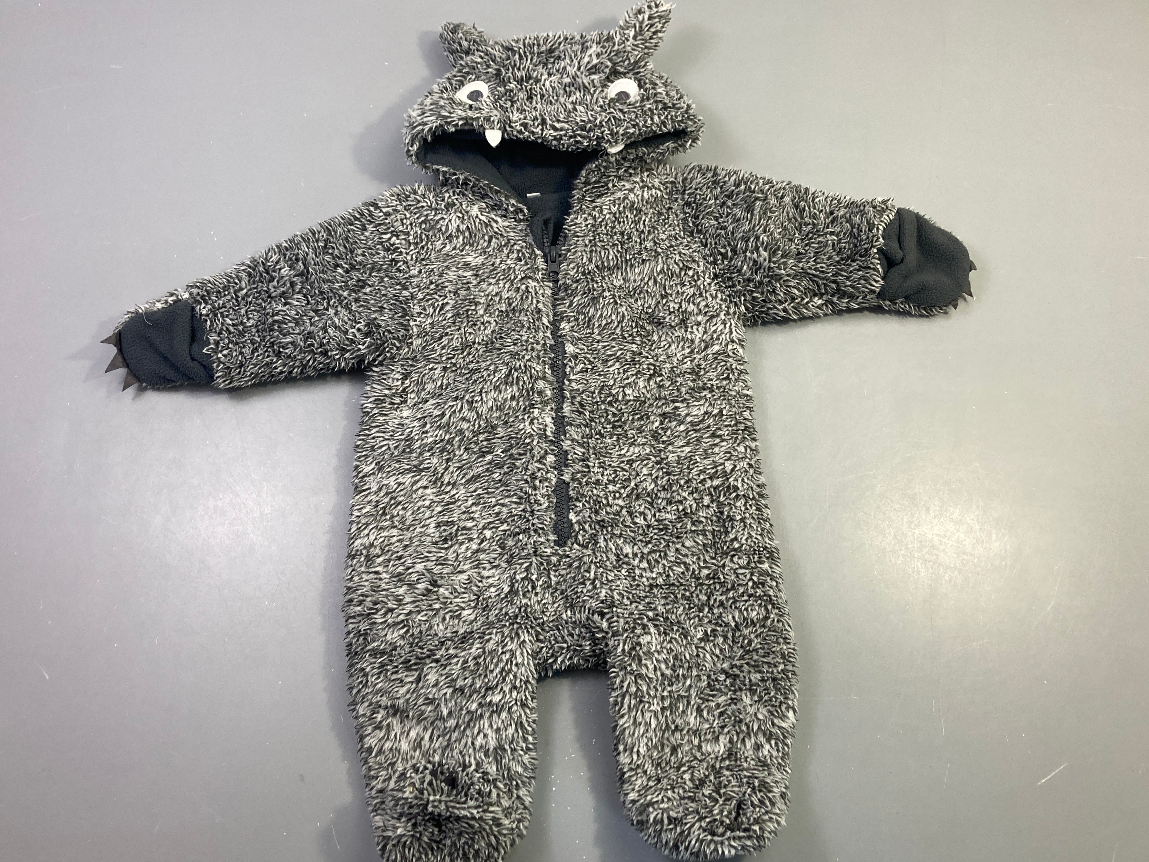 Combinaison grise loup capuche polaire zippée