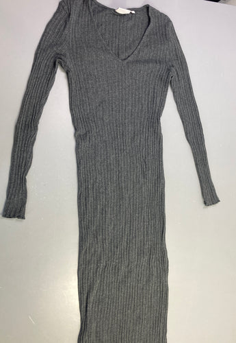 Robe m.l grise tricot côtelé, moins cher chez Petit Kiwi