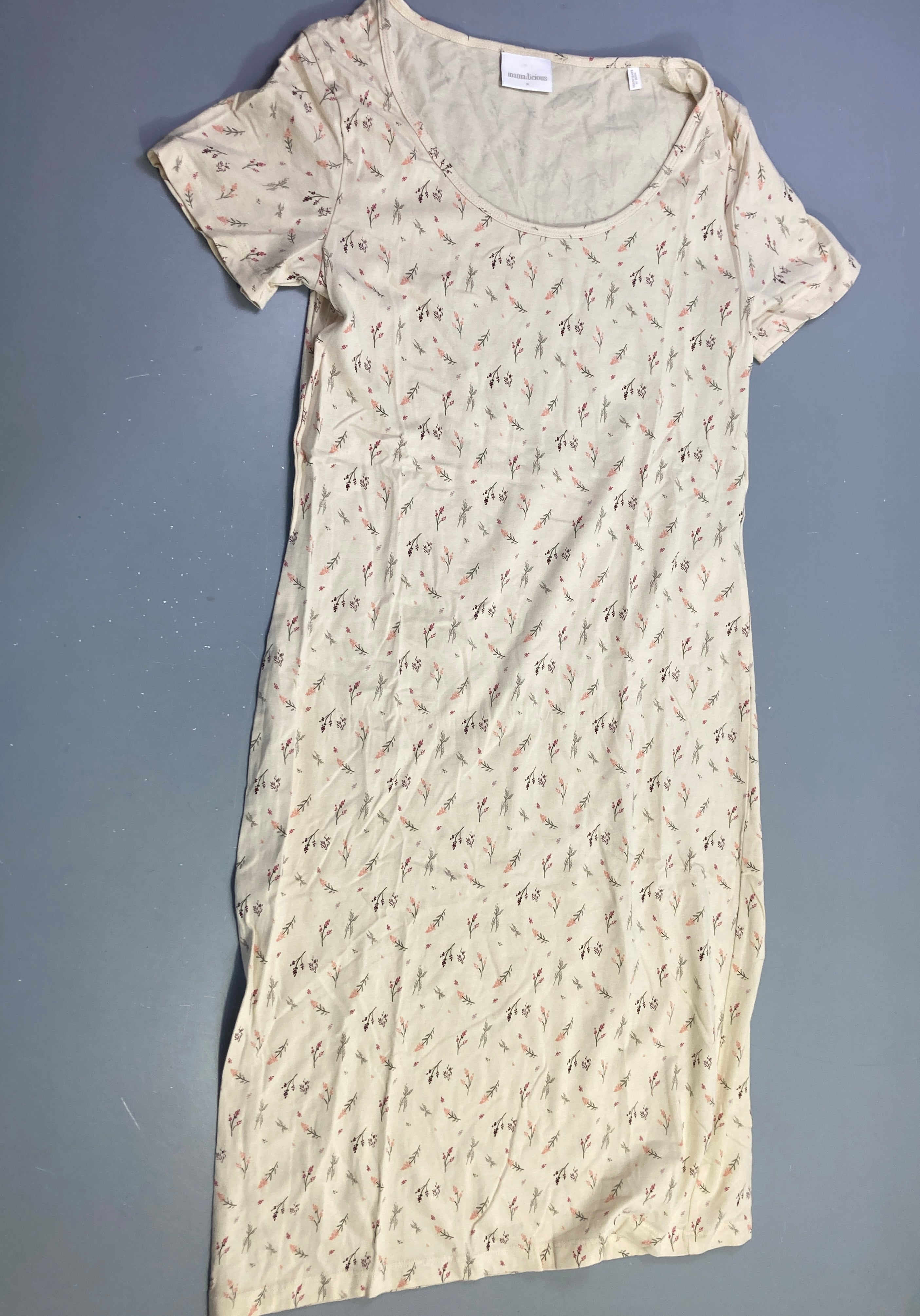 Robe m.c jersey écrue fleurs
