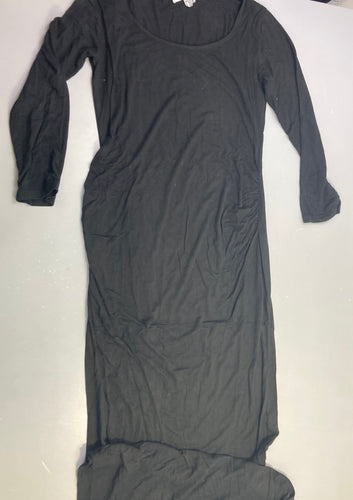 Robe m.l molleton noire drapée, moins cher chez Petit Kiwi