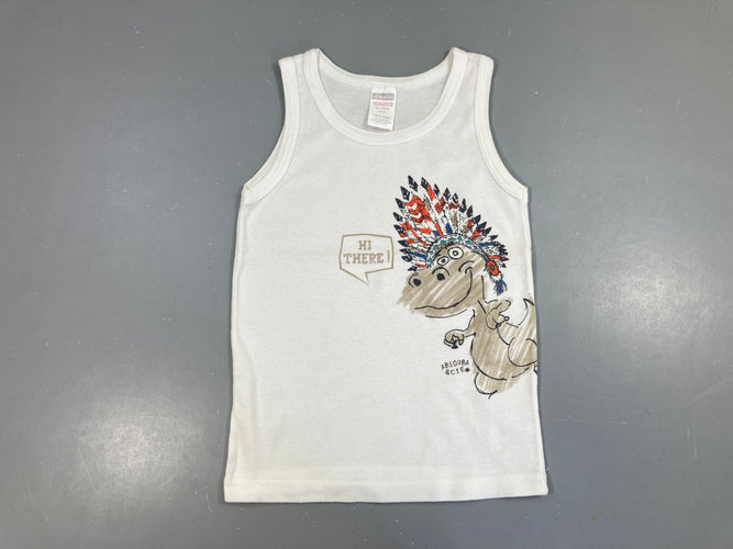 Chemisette s.m blanche dino, moins cher chez Petit Kiwi