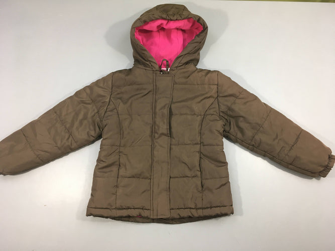 Veste ouatinée à capuche brune, moins cher chez Petit Kiwi
