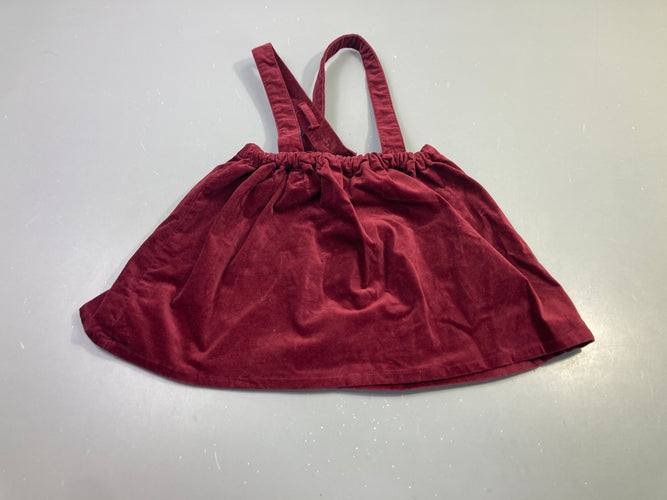 Jupe bordeaux velours bretelles, moins cher chez Petit Kiwi