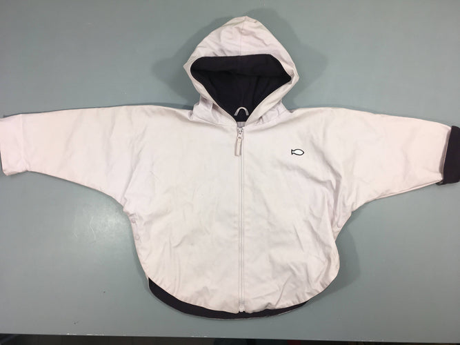 Ciré style poncho à capuche rose très pâle doublé polar - taché, moins cher chez Petit Kiwi
