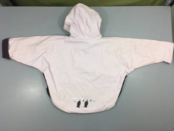 Ciré style poncho à capuche rose très pâle doublé polar - taché, moins cher chez Petit Kiwi
