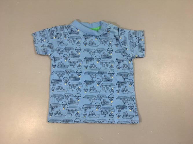 T-shirt m.c bleu bateaux, moins cher chez Petit Kiwi