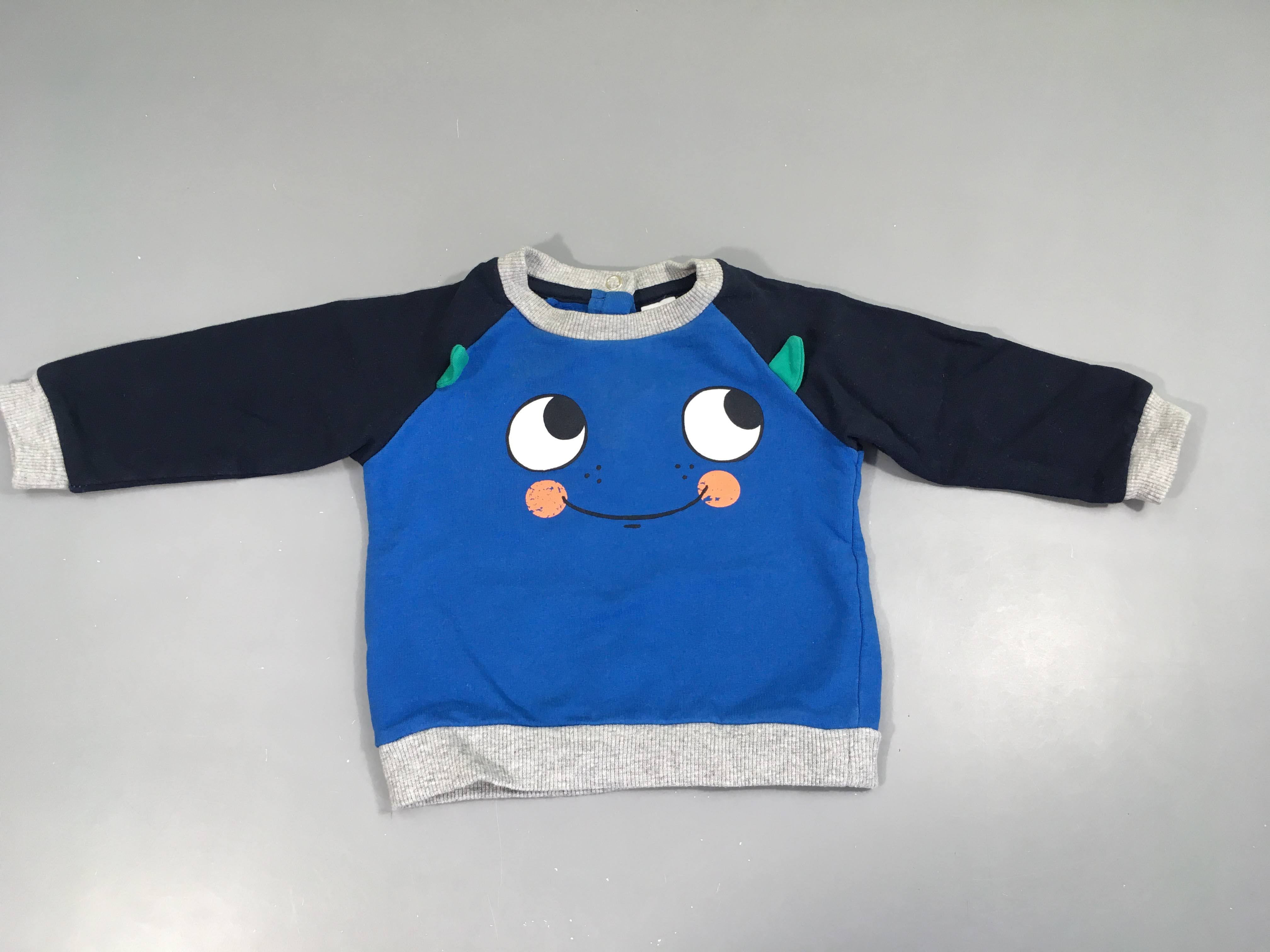 Sweat bleu monstre