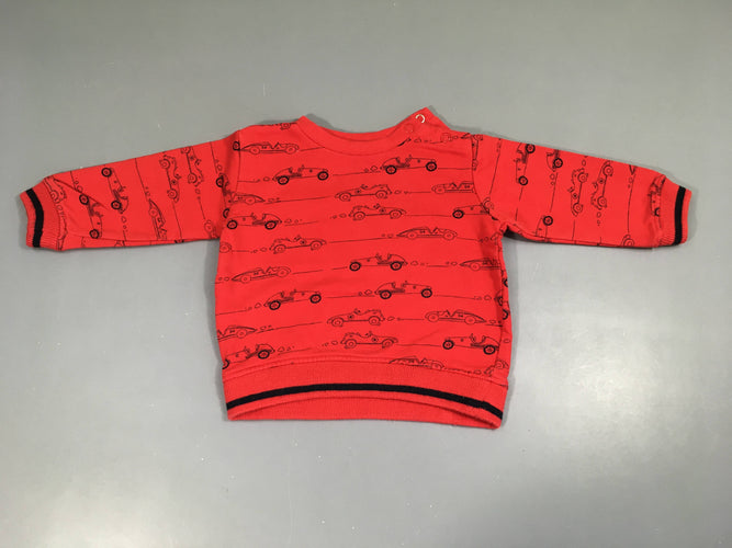 Sweat rouge auto, moins cher chez Petit Kiwi
