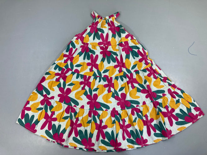 Robe s.m fleurie mauve/jaune/vert, moins cher chez Petit Kiwi